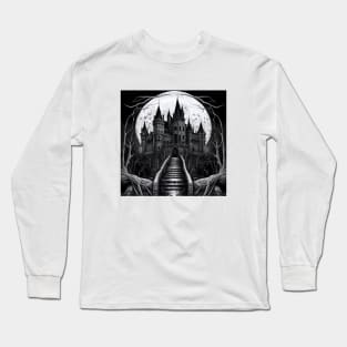 Vintage Castle Horror House Retro Long Sleeve T-Shirt